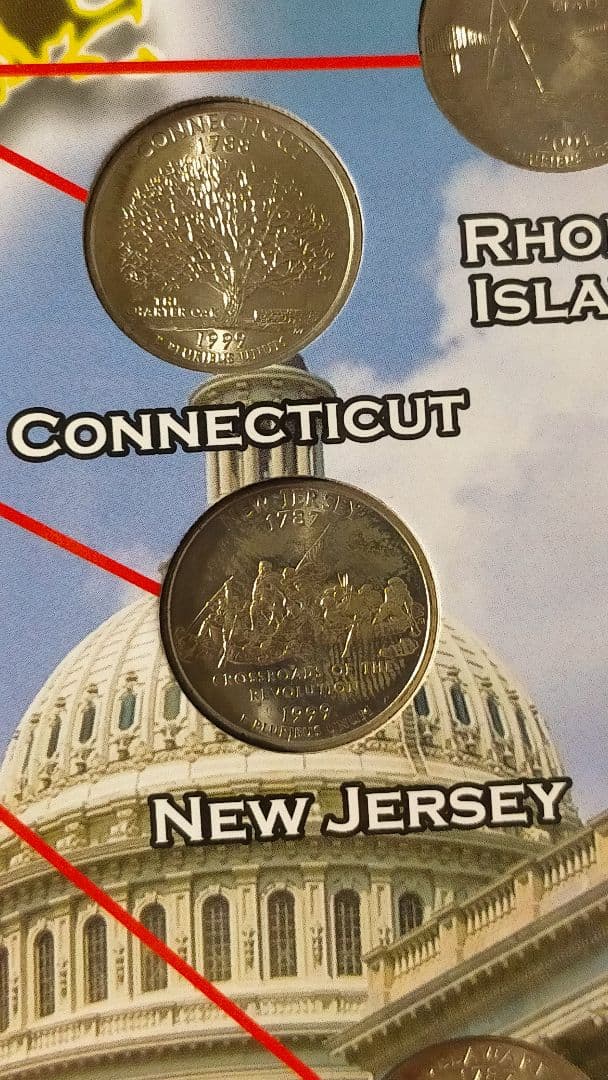 ☆。「アメリカ50州記念収納アルバム」(全50州収納済)。