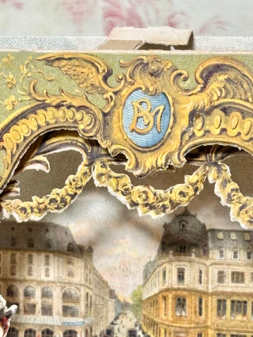 フランスアンティーク　ボンマルシェ　立体クロモカード　19世紀末