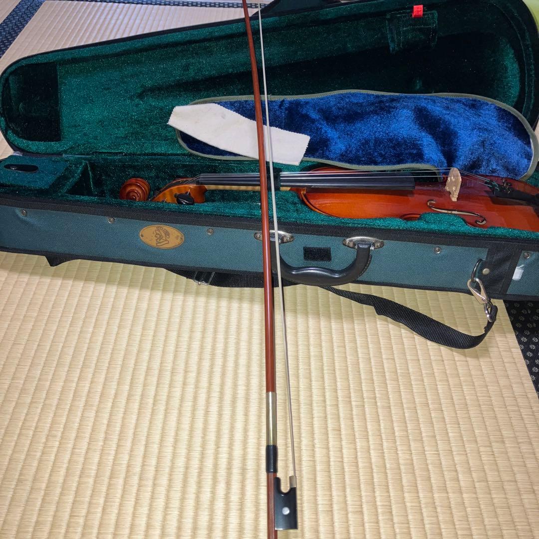 高品質 バイオリン フルサイズ 緑色ケース付き