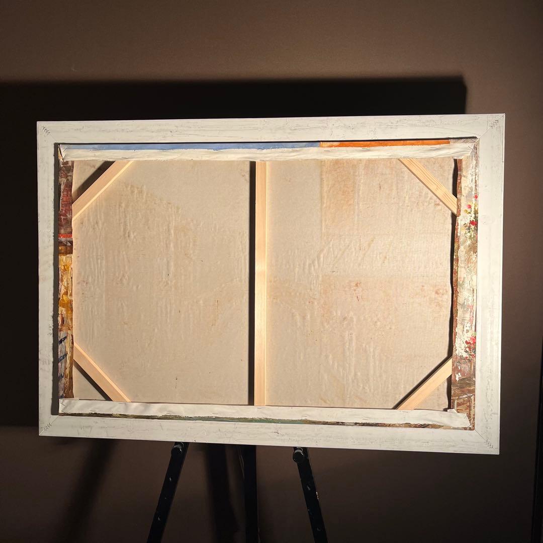 ★特大秀作★ 手書き油絵 ヴェネツィア 額付き 肉筆絵画 インテリア 油彩画