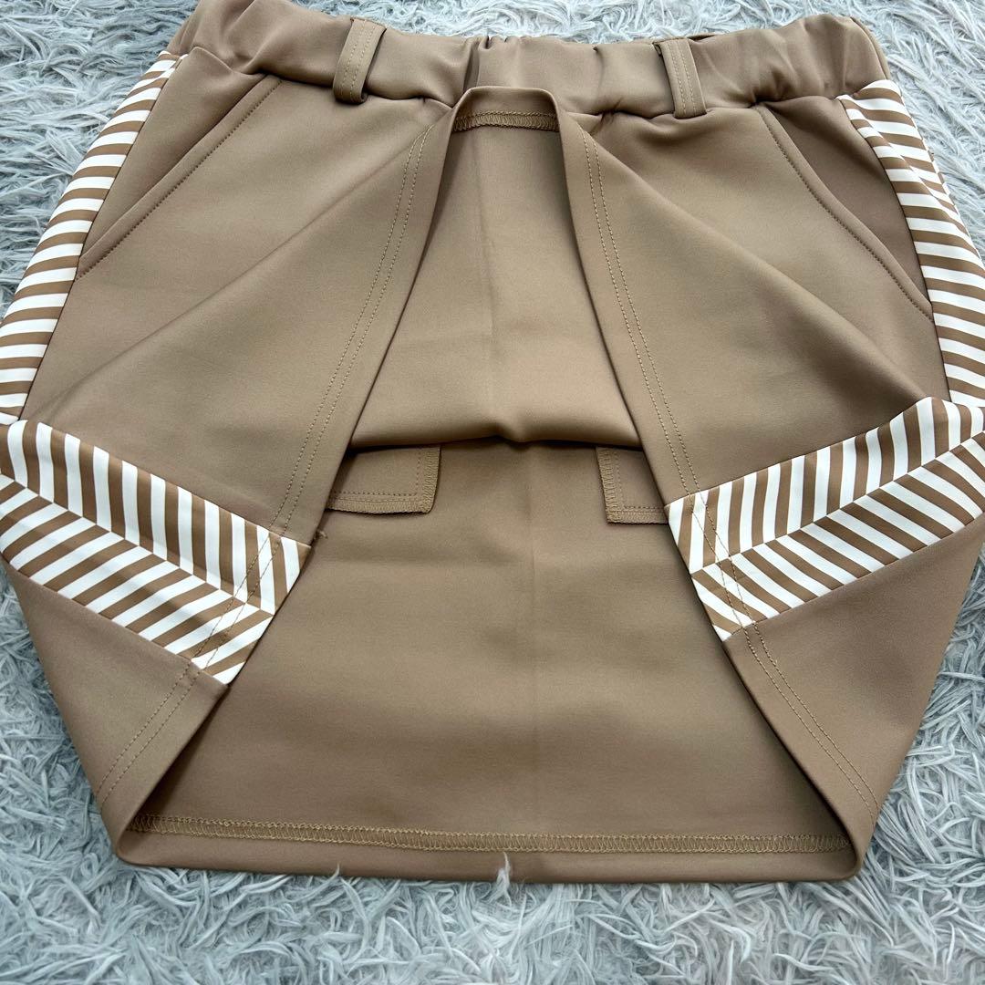 新品　デルソルゴルフ　セットアップ　スウェット　スカート　ヘリンボーン　ベージュ