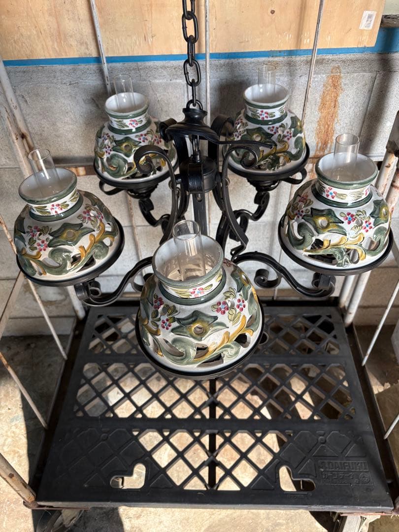 シャンデリア　アンティーク　希少品　天井照明昭和レトロ ランプ おしゃれ