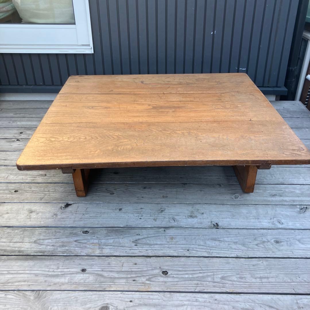 昭和レトロ 古家具 無垢材 木製座卓 ちゃぶ台 センターテーブル ローテーブル