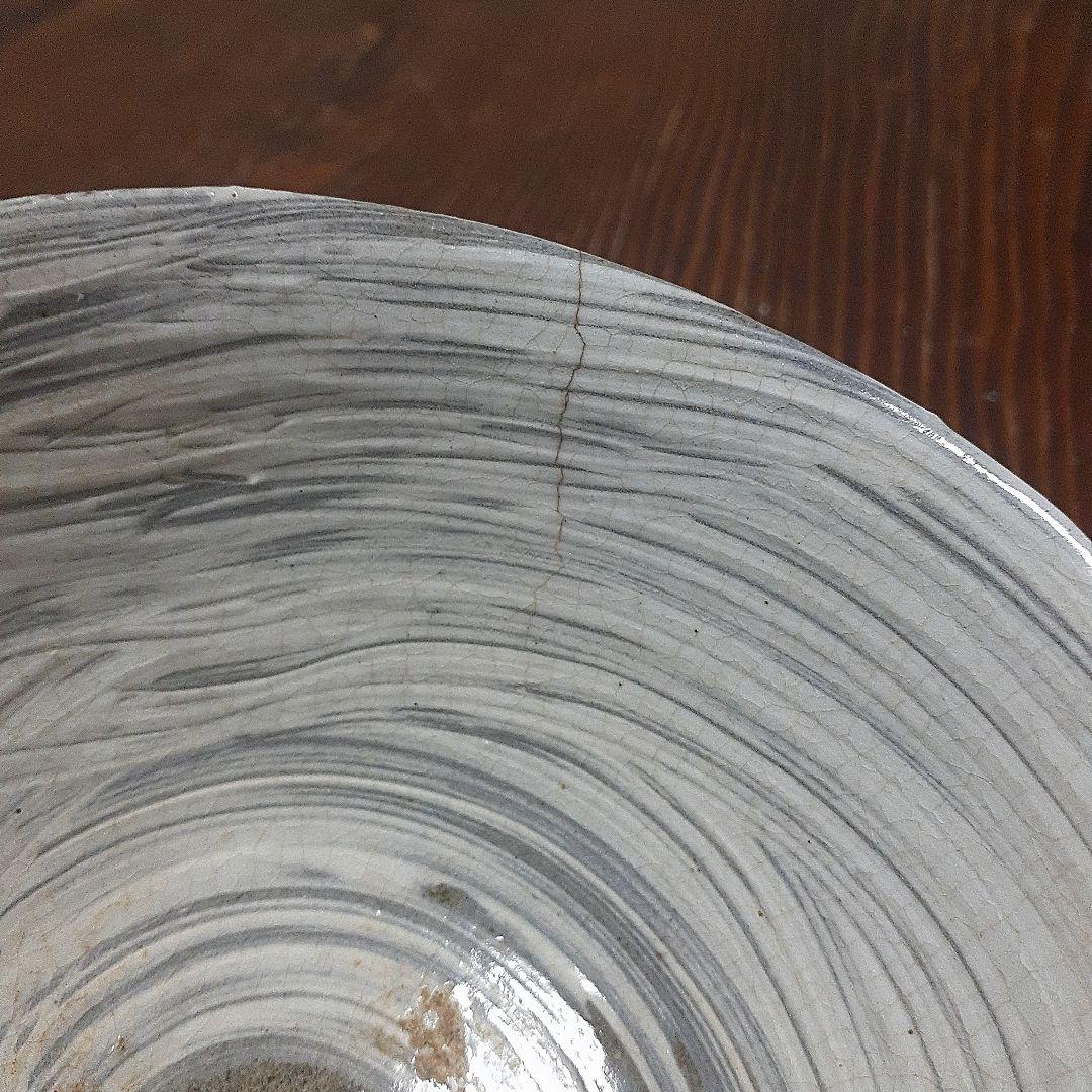 李朝鶏龍山刷毛目人参文茶碗