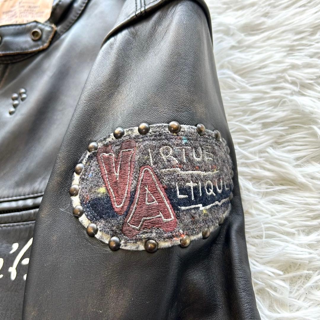 希少　アヴィレックス　シングル　ライダースジャケット　馬革　ブラック　XL相当