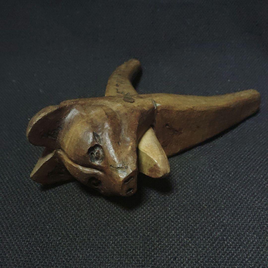 クルミ割り人形　胡桃　狐？　キツネ　犬？　木彫　彫刻　ETHIOPIA ア12