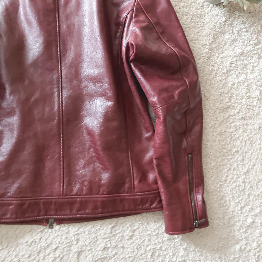 TETE HOMME　テットオム レザー シングルライダースジャケット【5】牛革