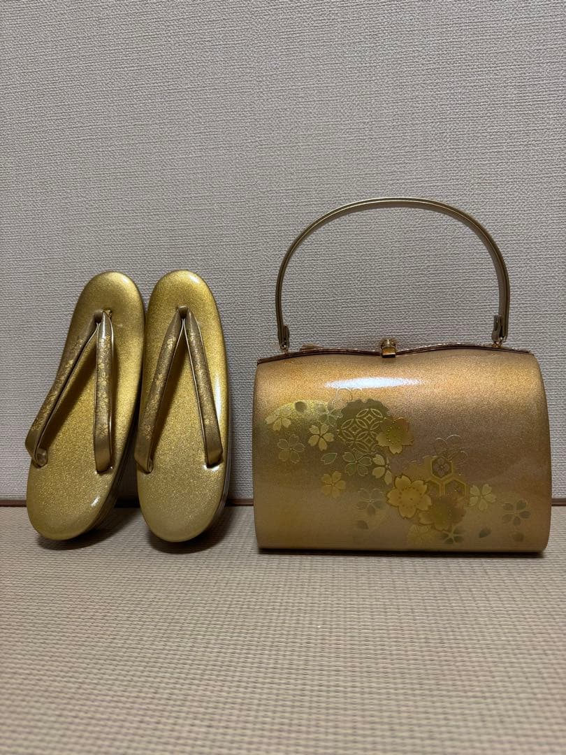 【未使用】和装用バッグ 本革　草履セット　50,000円のお品