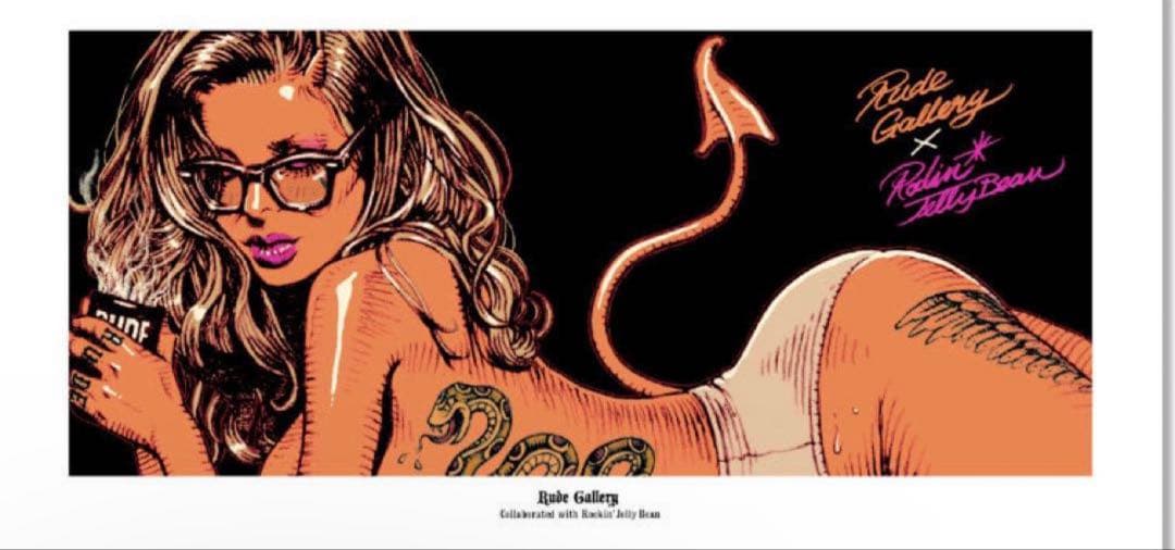 ロッキンジェリービーン RUDE GALLERY シルクスクリーンポスター 正規