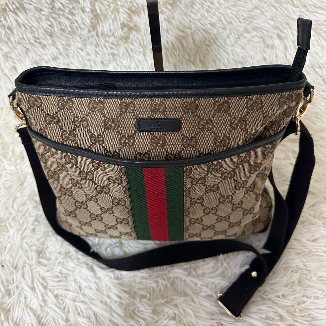 値下げ オールドグッチ GG 総柄 ショルダー バッグ シェリーライン ロゴ