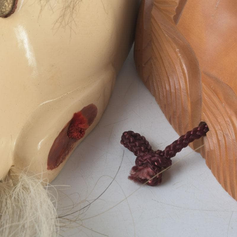 能面　能楽　雅楽　木彫　お多福面　翁面　2点まとめて　C　9291