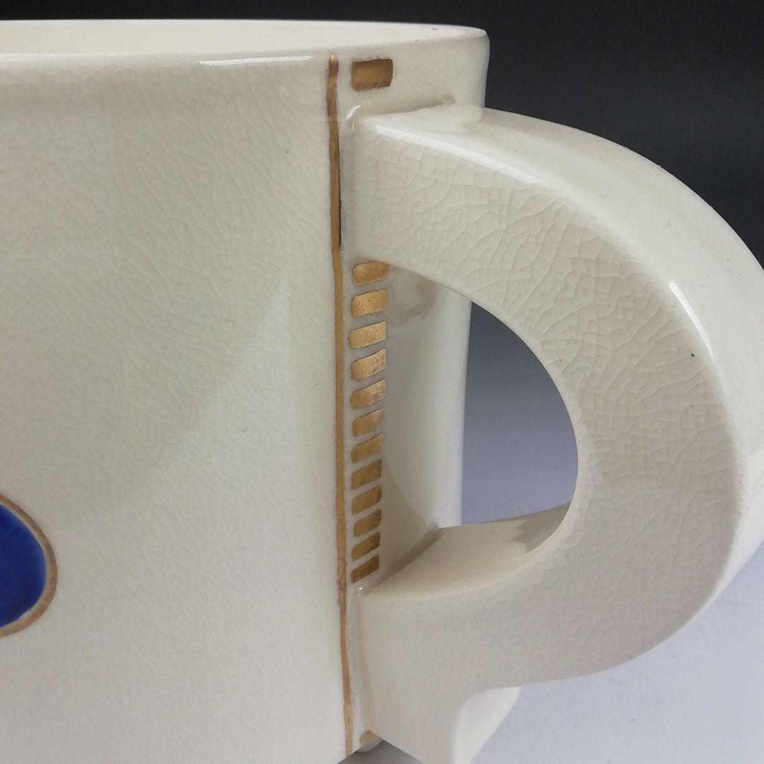 Ｔ８１９　水次　『色絵　つぼつぼ文』『鳴滝窯　橋本城岳 造』　共箱　茶道具