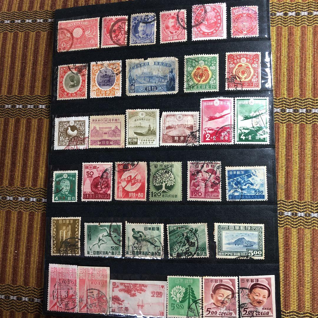 明治27年〜昭和26年の記念切手70種！使用済みで1枚数千円が多数！明治は6種