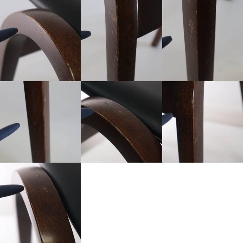 秋田木工 IDC大塚 No.202 剣持勇 スタッキングスツール 黒 PVC⑩