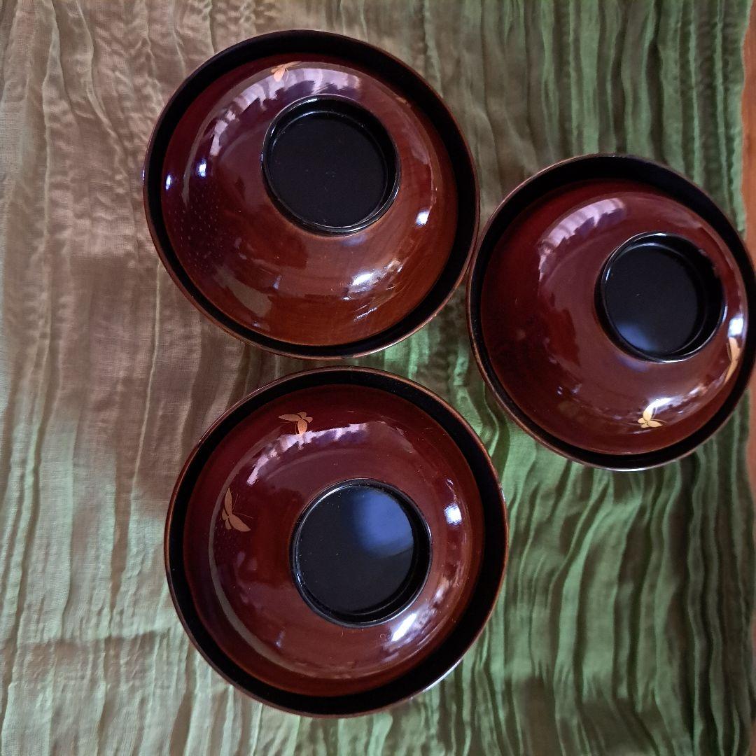 輪島塗のお椀3脚