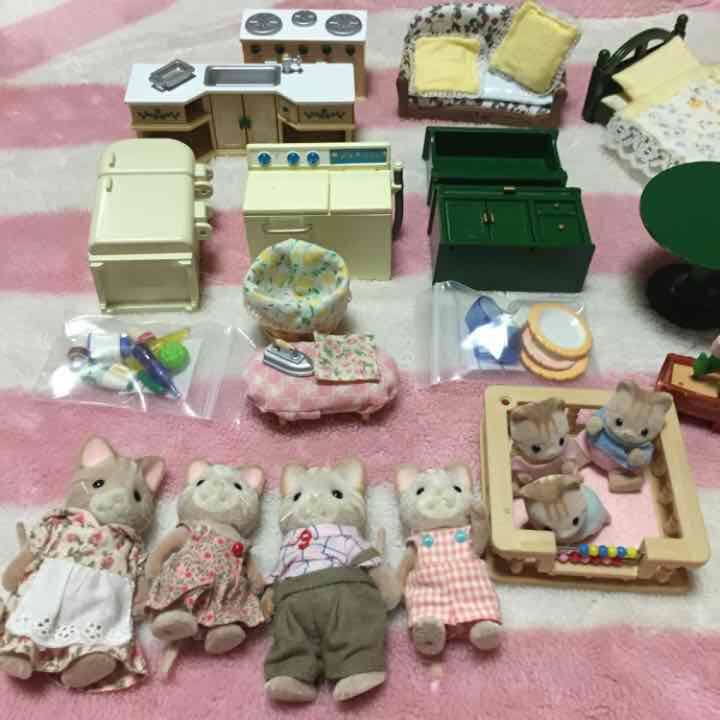 ◆シルバニアファミリー家具、キッチン、シマネコファミリー入り◆廃盤レア◆