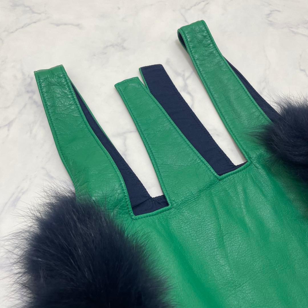 LUDLOW ラドロー　ファー　トートバッグ　グリーン ハンドバッグ