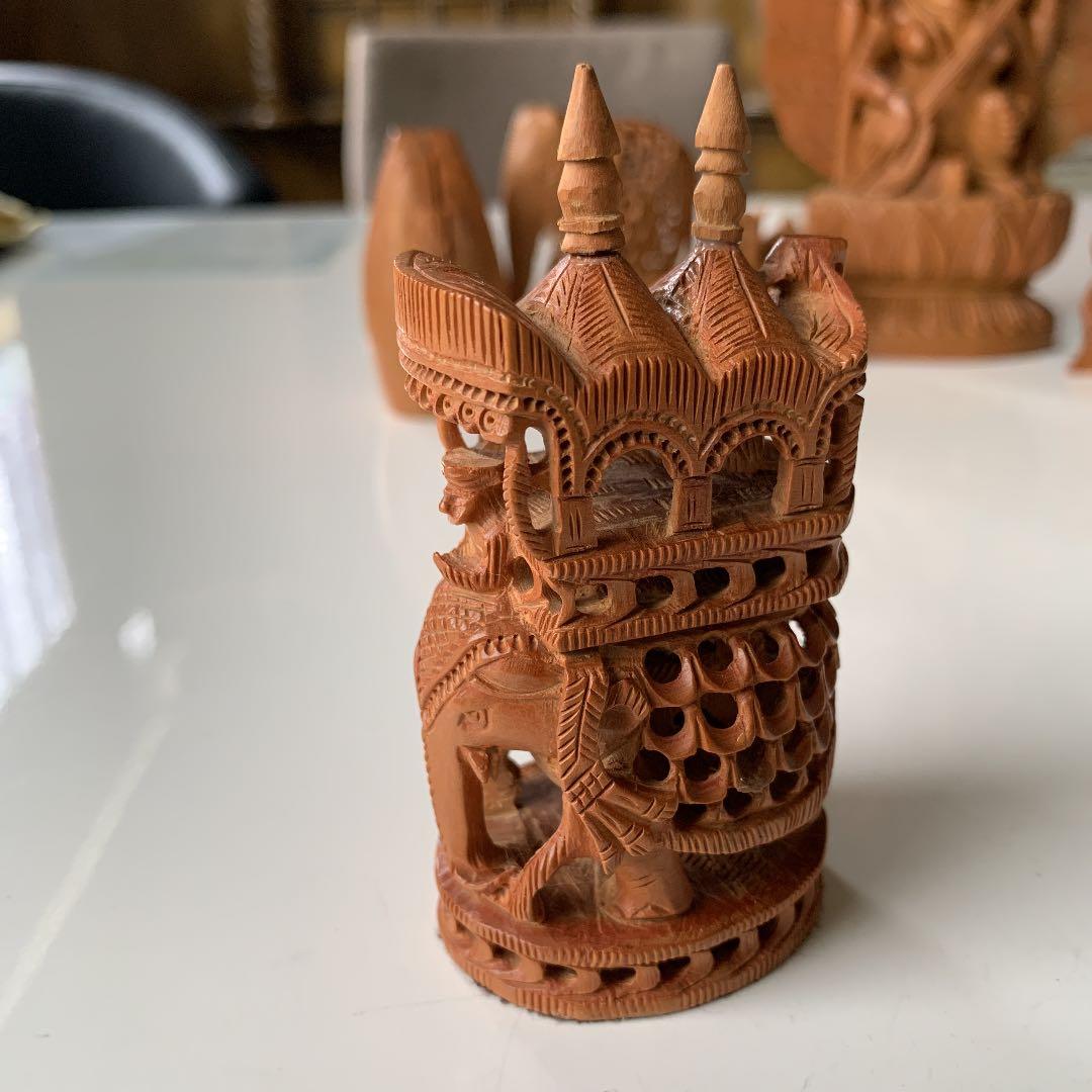 [希少] 白檀　エレファント　透かし彫り