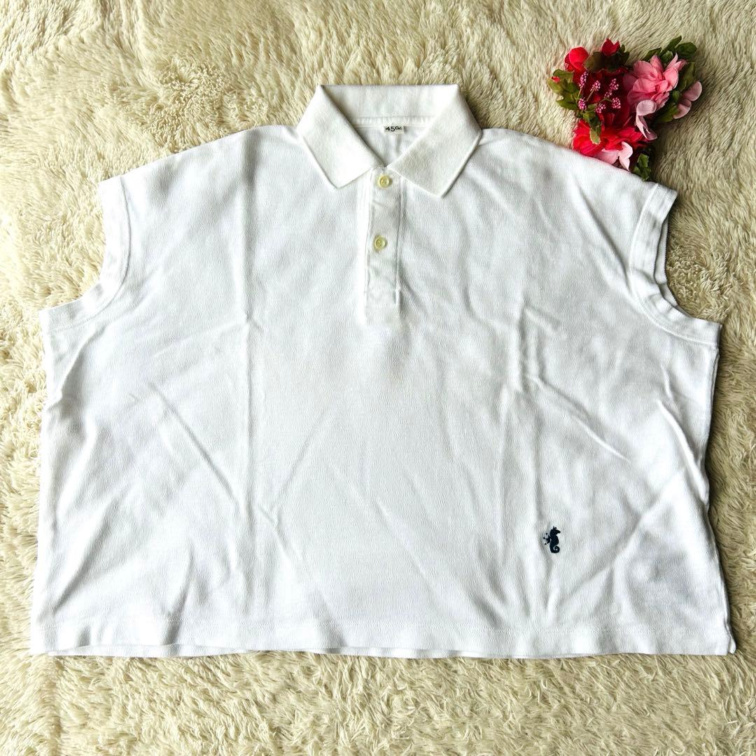 完売品✨45R カノコのMキャミポロ 現行 コットン100% 白 Free