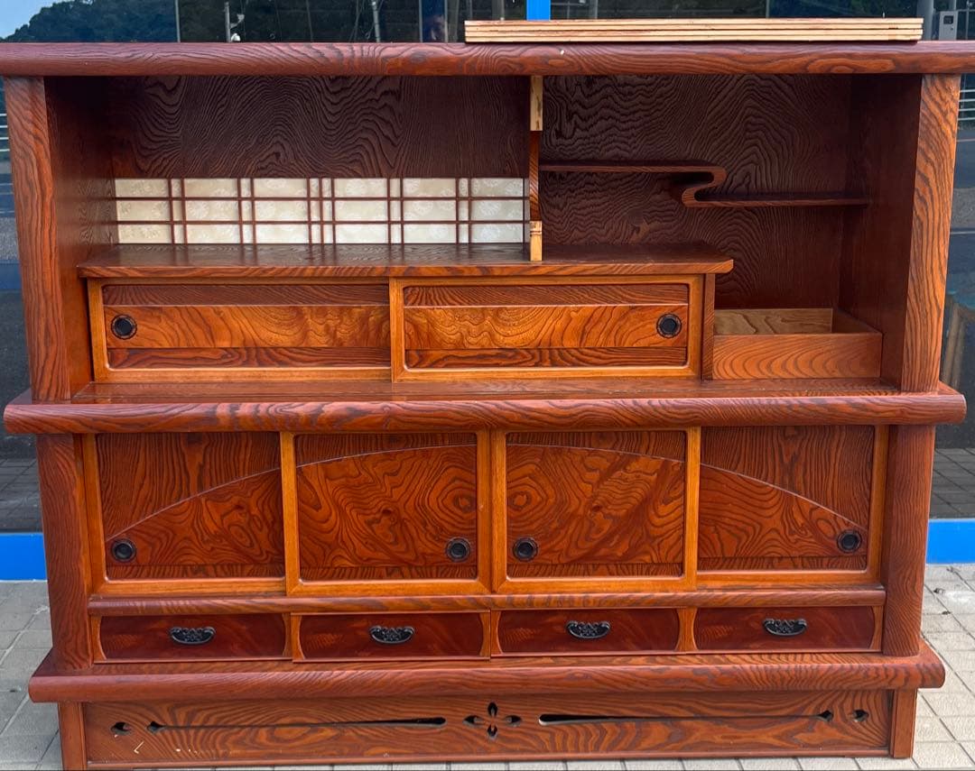 昭和レトロ　和箪笥　茶箪笥　食器棚　古家具　アンティーク　古民具　キャビネット
