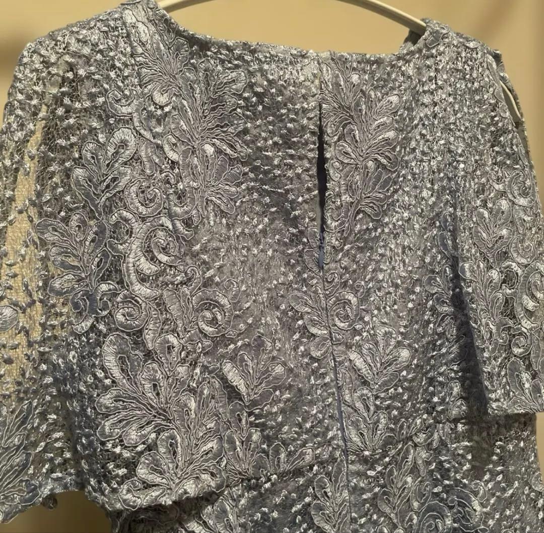 CELFORD 水色 レース スパンコールドレス