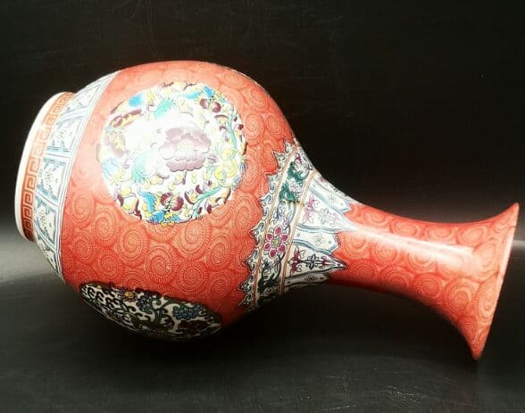 清乾隆エナメル彩満工業団花紋賞瓶古玩骨董本物の老物収蔵居家装飾花瓶