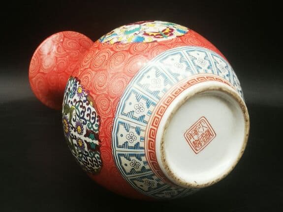 清乾隆エナメル彩満工業団花紋賞瓶古玩骨董本物の老物収蔵居家装飾花瓶