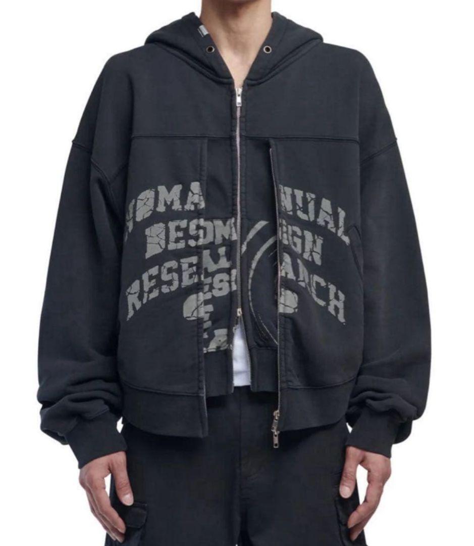 トップス NOMANUAL OVERDYED D.F.L HOODED ZIP-UP M