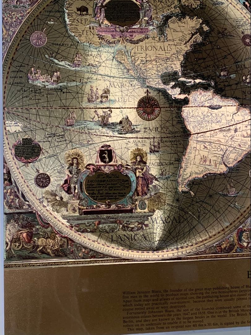 【新品・未使用】英国製 エッチングアート ヴィンテージ ホイルアート 地図
