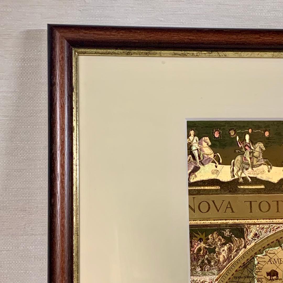 【新品・未使用】英国製 エッチングアート ヴィンテージ ホイルアート 地図