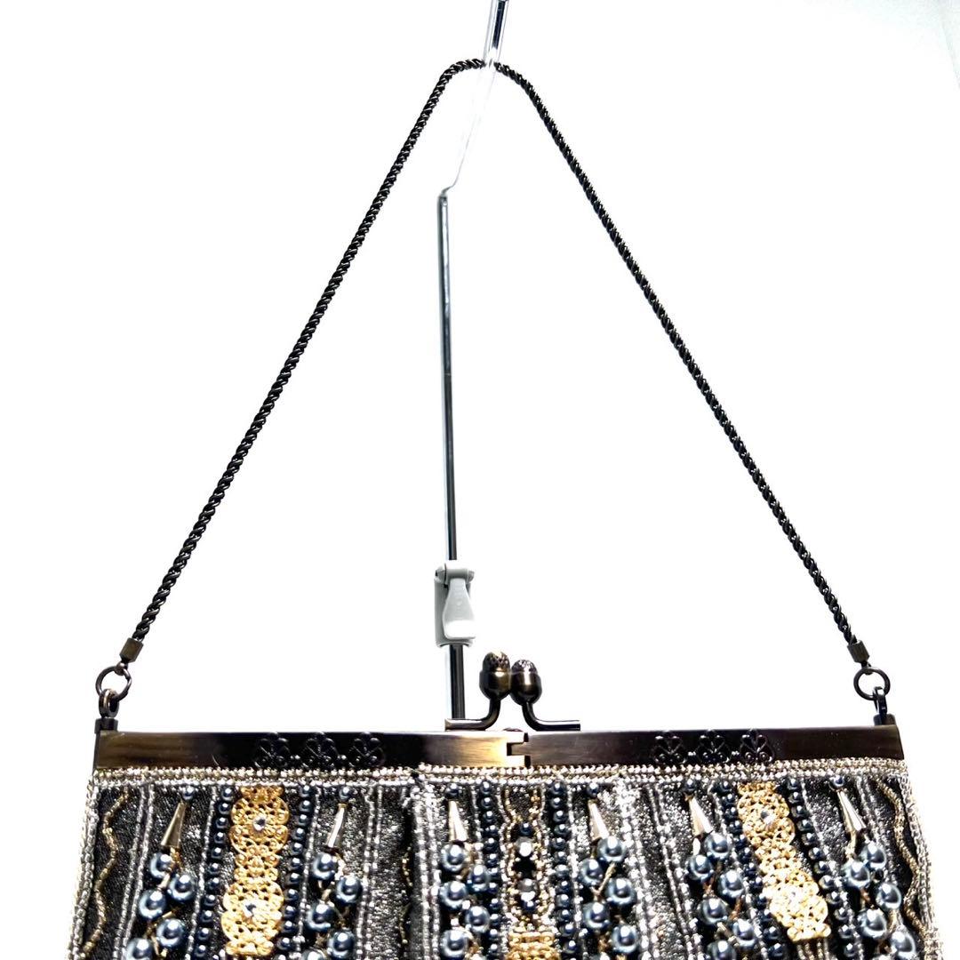 【美品】Lumy Hashimoto はしもと/ビーズ装飾/ビーズバッグ