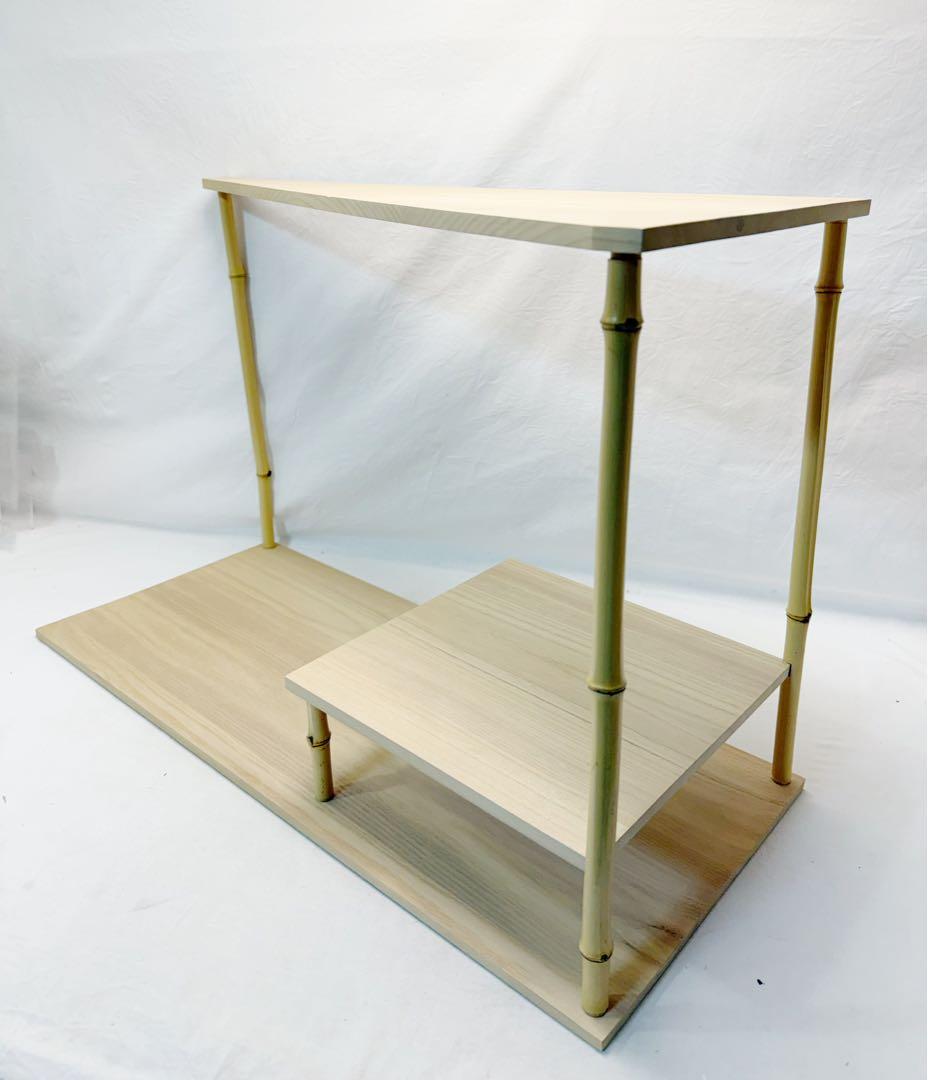 未使用 茶道具 花月庵好 松風棚 桐木地 煎茶台す 元箱