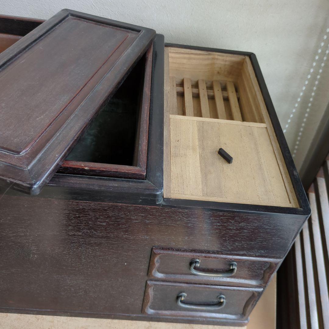 骨董 長火鉢 火鉢 関東火鉢 木製 内側銅器 アンティーク テーブル