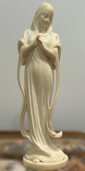 東洋彫刻 小針樹生 妖精 高さ約25cm 共箱