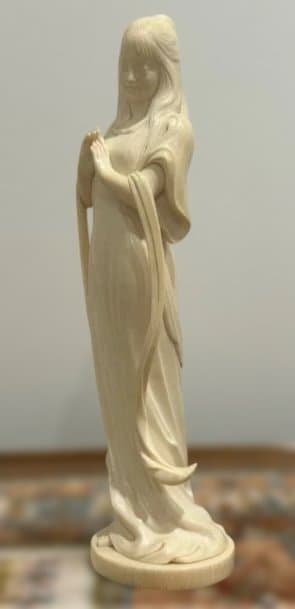 東洋彫刻 小針樹生 妖精 高さ約25cm 共箱