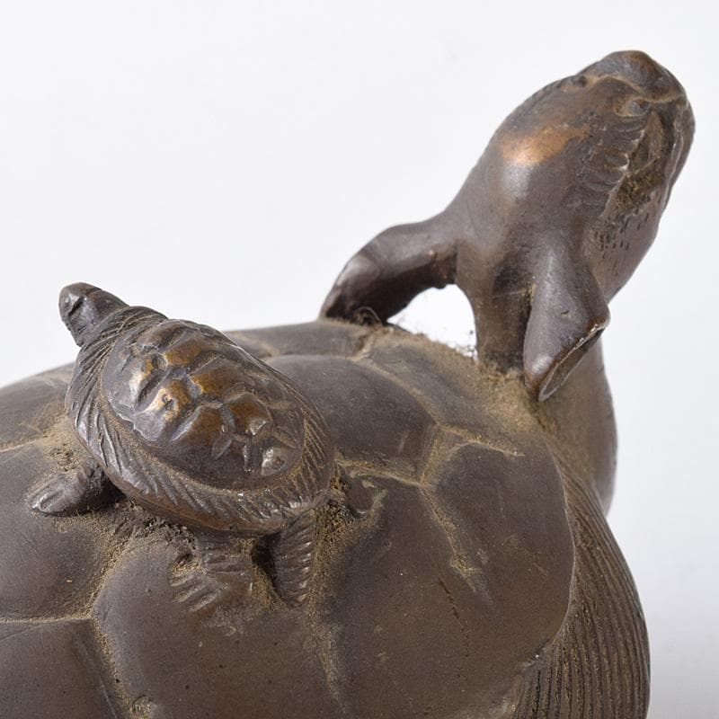 古銅宣徳銅　亀　神獣　置物　C　R8109