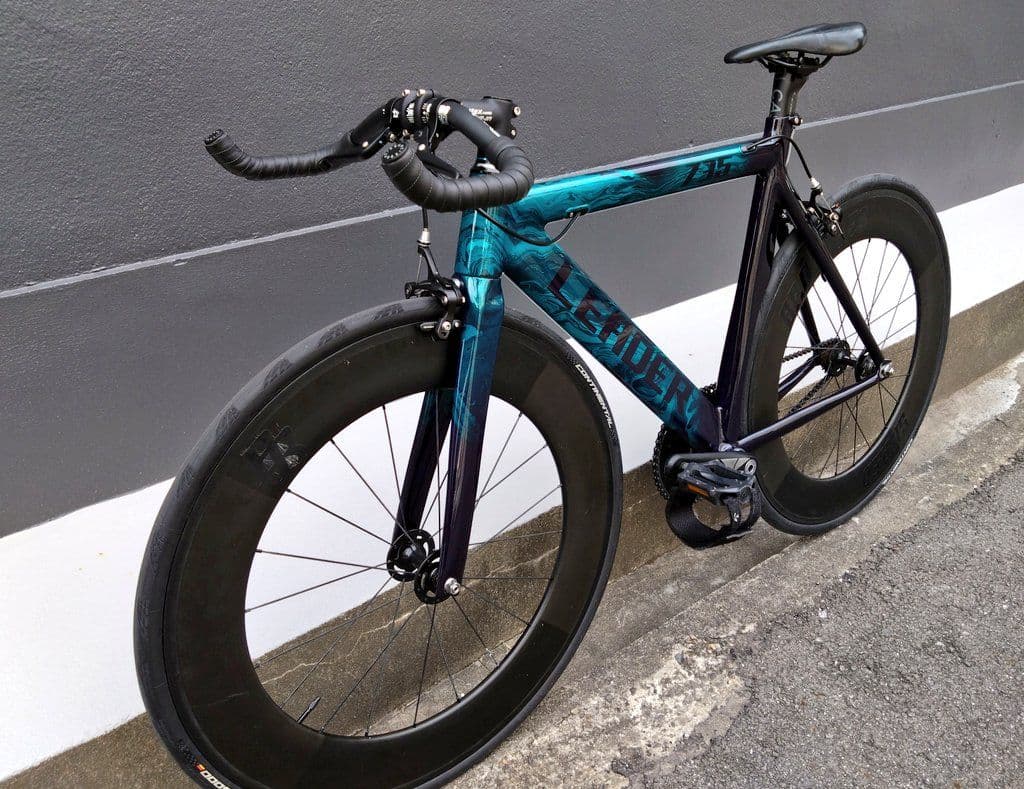 【猫富士様用：運賃込】LEADER735 ピストバイク マーブル×ラメ