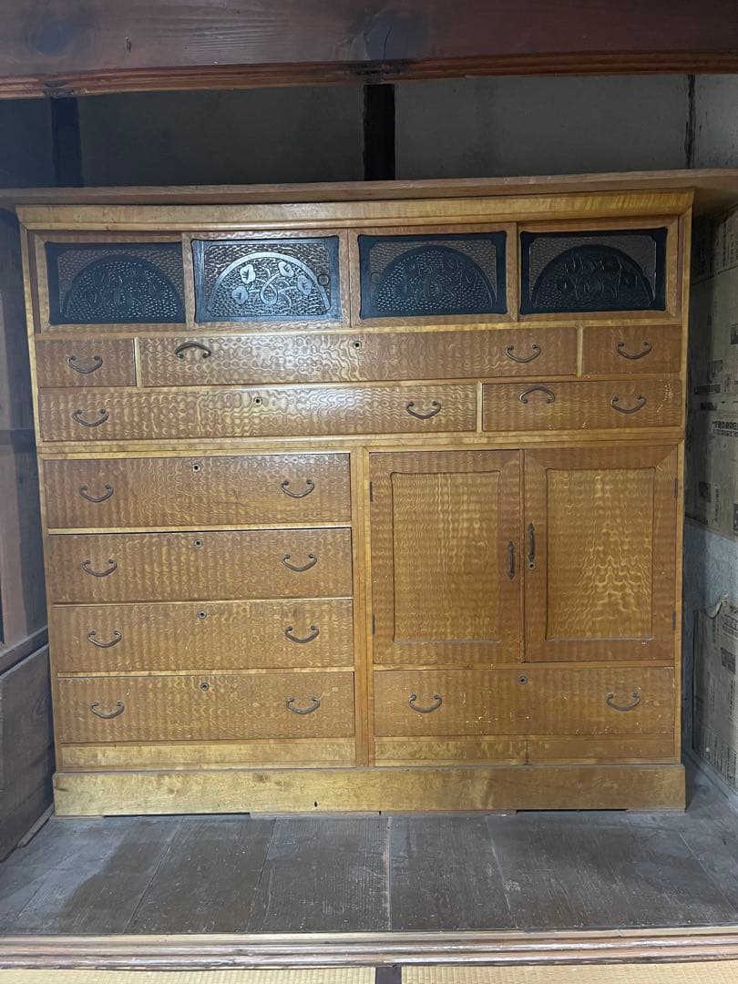 当時物| 和箪笥| 水屋箪笥| アンティーク| 大型 祖母の嫁入り家具