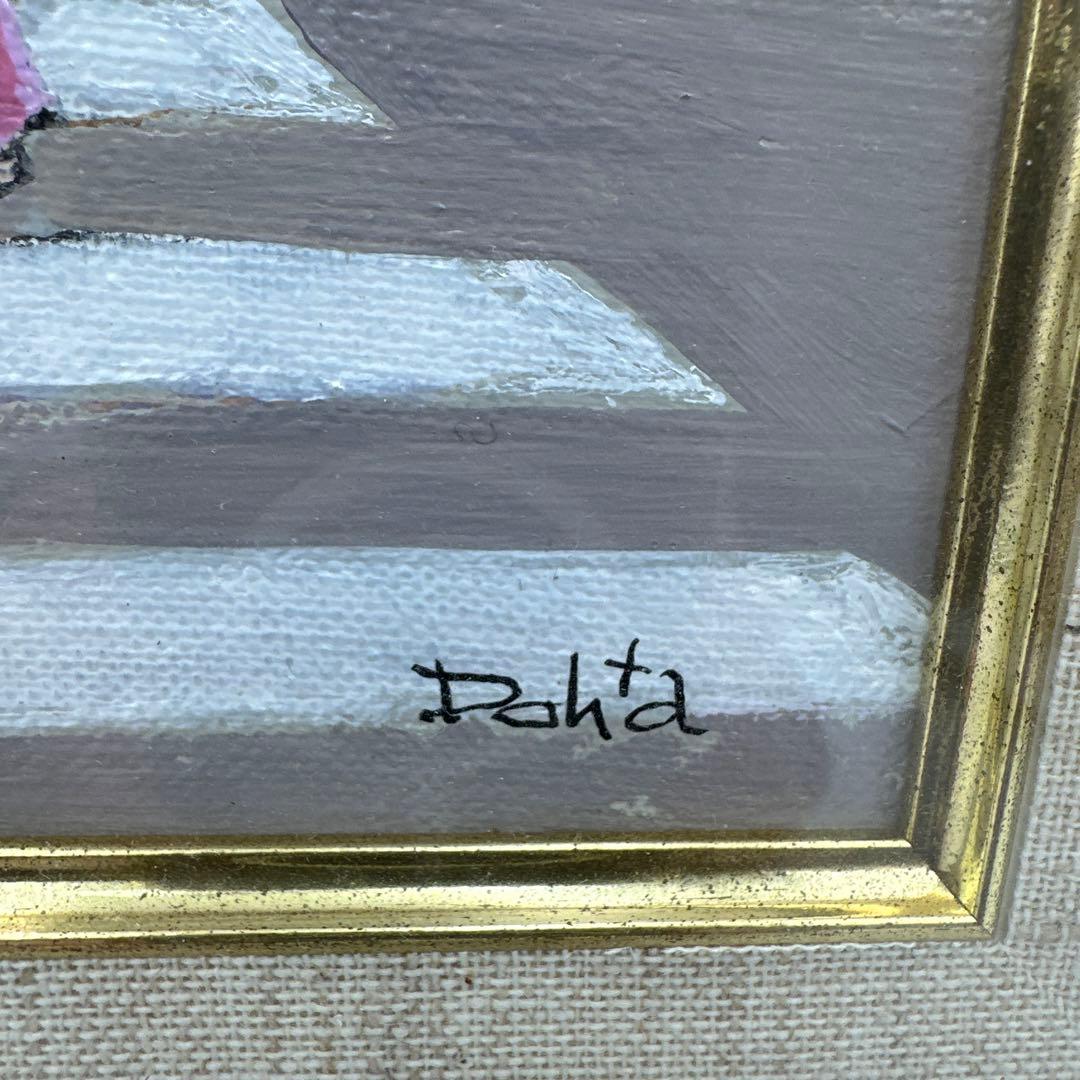 カフェの風景 油彩画