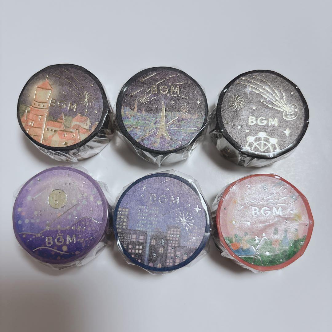 ③ BGM 箔押し マスキングテープ 流れ星の夜