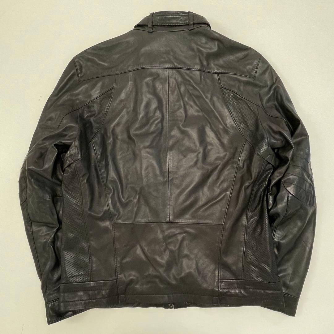 Hugo Boss ナッパレザー シングルライダースジャケット