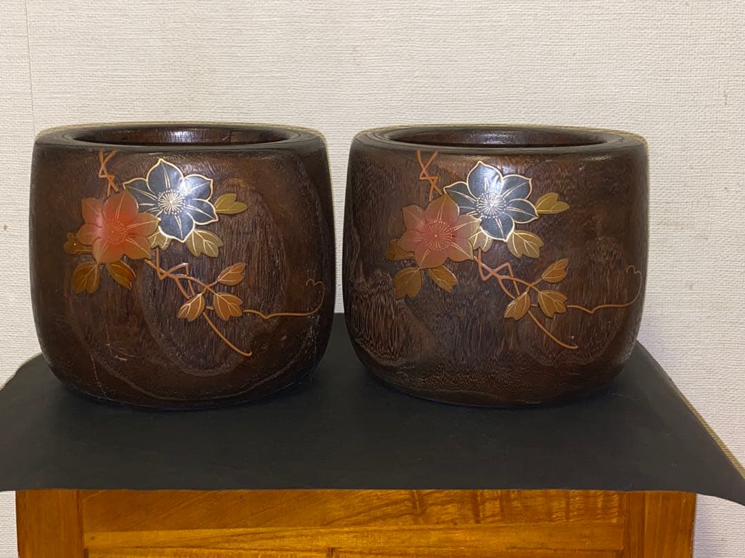 金沢桐工芸品、桐火鉢 2個セット