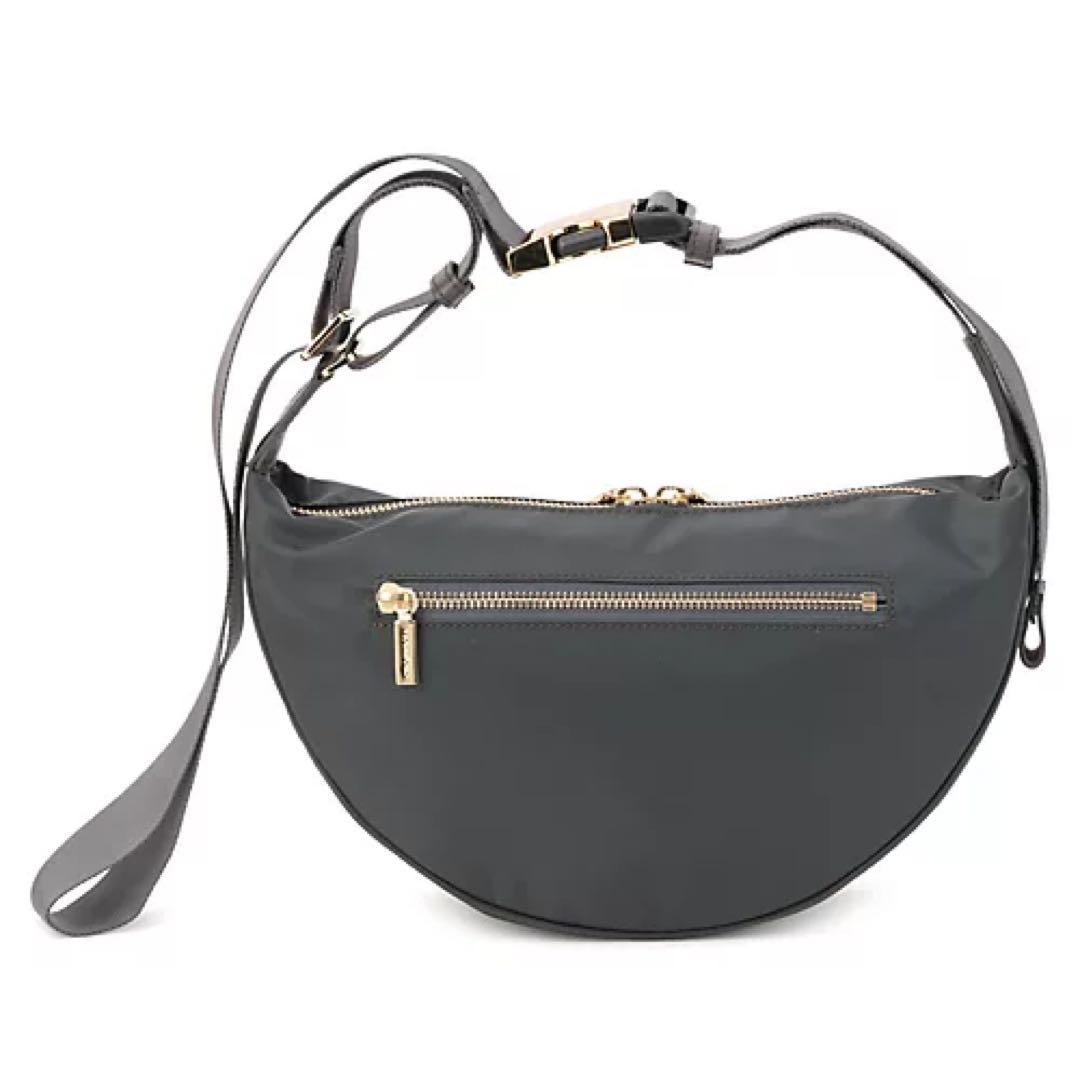 美品⭐️ヴィオラドーロ BIANCA ナイロンショルダーバッグ／グレー×ブラック