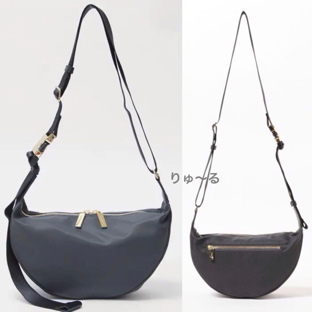 美品⭐️ヴィオラドーロ BIANCA ナイロンショルダーバッグ／グレー×ブラック