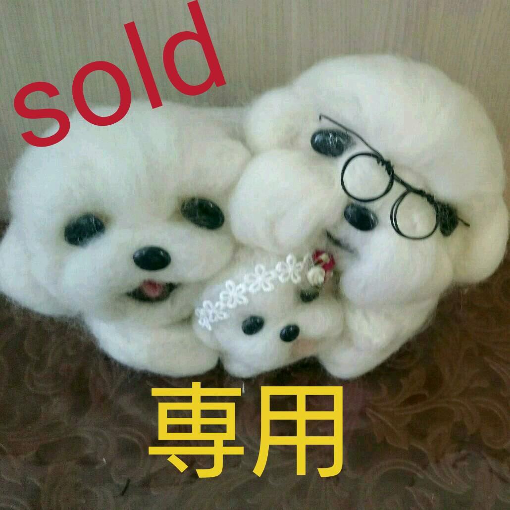 羊毛フェルト  マルチーズ  家族