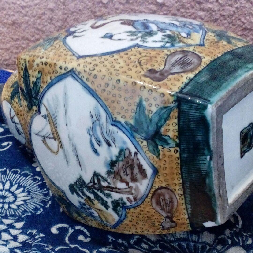 加賀藩再興古九谷焼江戸後期〜明治時代阿波淡路國３０センチサイズ当時物箱付保管品