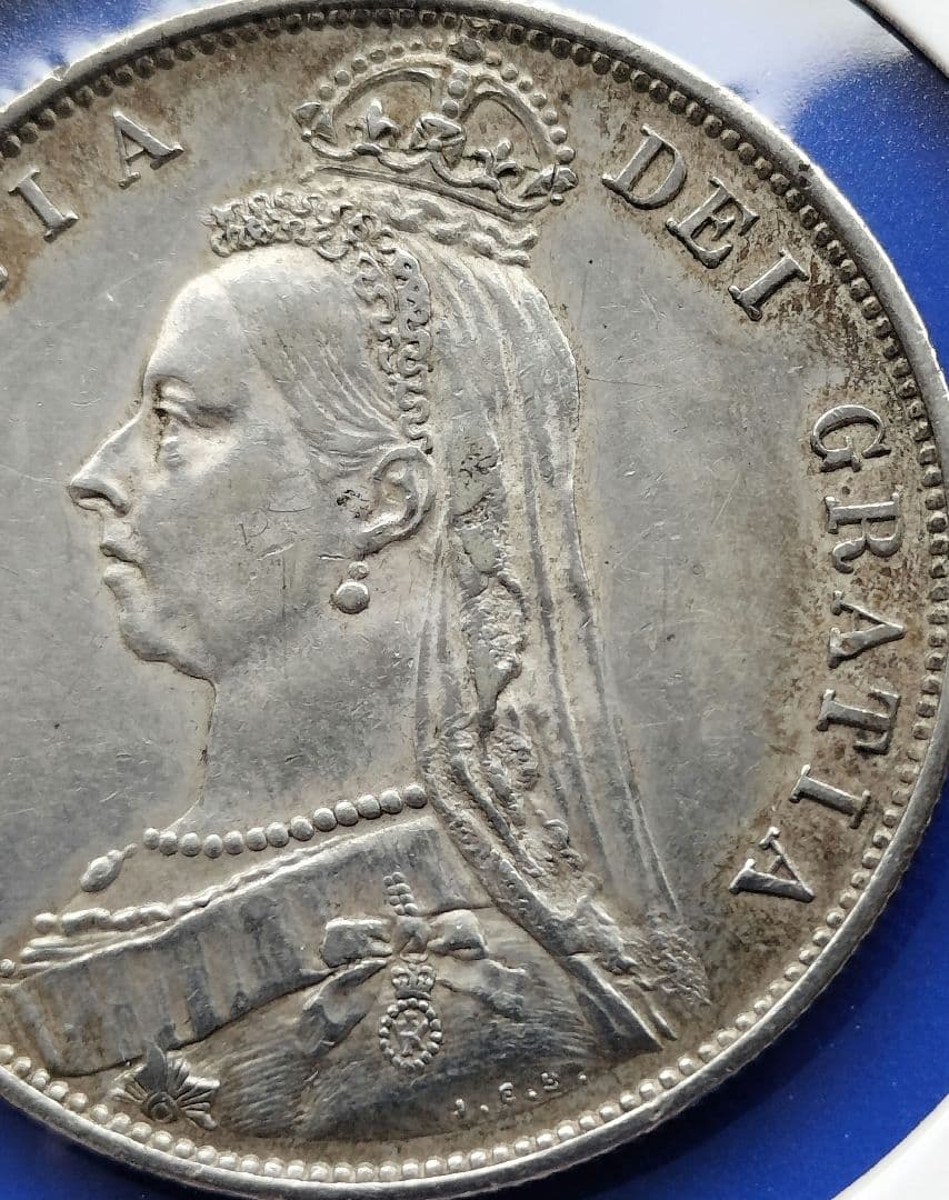 美品❗️ハーフクラウン銀貨(ヴィクトリア女王ジュビリーヘッド)1887イギリス