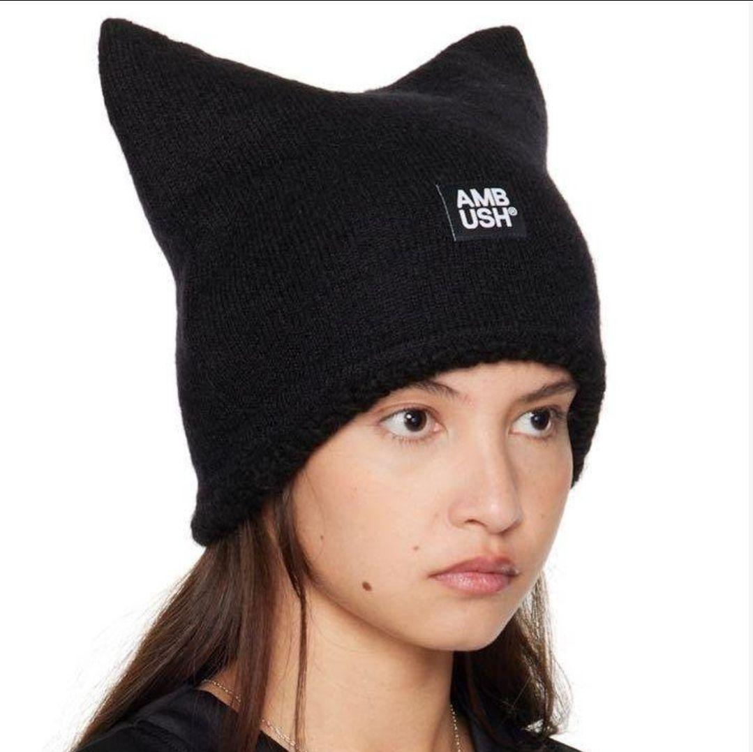 美品 AMBUSH アンブッシュ 猫耳 ニット帽 ビーニー 匿名配送