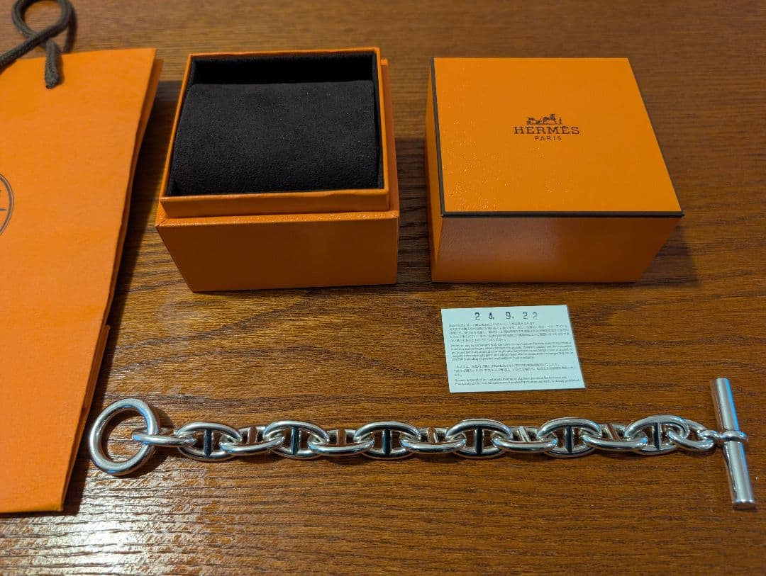 HERMES シルバーチェーンブレスレット