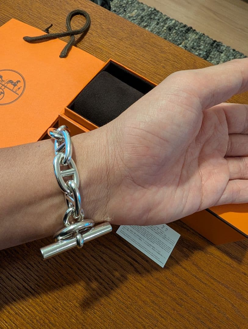 HERMES シルバーチェーンブレスレット